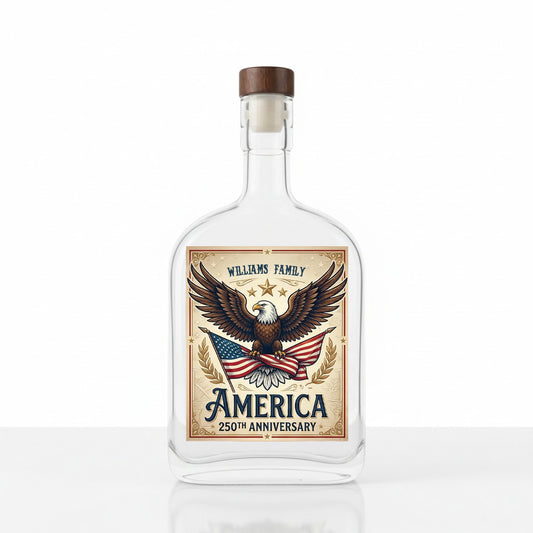 Celebrate 250 Years of America USA Anniversary 1776-2026 Whiskey Bottle