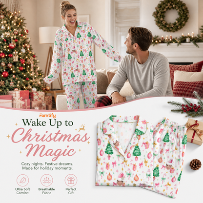 Custom face photo pastel tree bow ornament women pajamas view 3