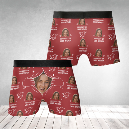 Property Of… Hands Off – Funny Love Gift for Husband or Boyfriend – Personalized Photo Men’s Boxer Briefs
