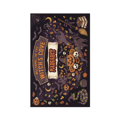 Personalized Halloween Welcome To The Witch's Cove Rug full design view