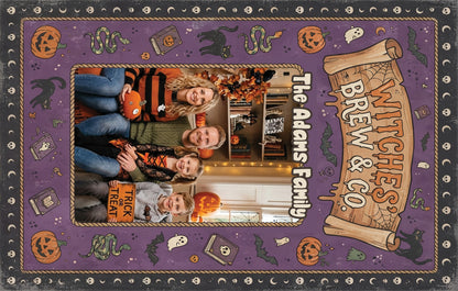 Personalized Halloween Witches' Brew And Co Custom Photo Rug full design view