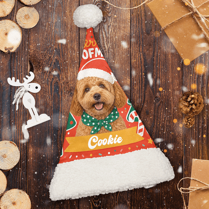 Personalized Pet Photo Candy Cane Christmas hat, view 2