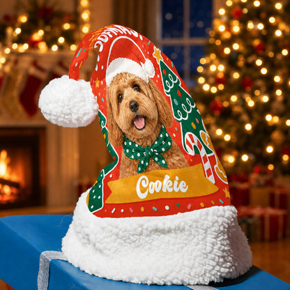 Personalized Pet Photo Candy Cane Christmas hat, view 4