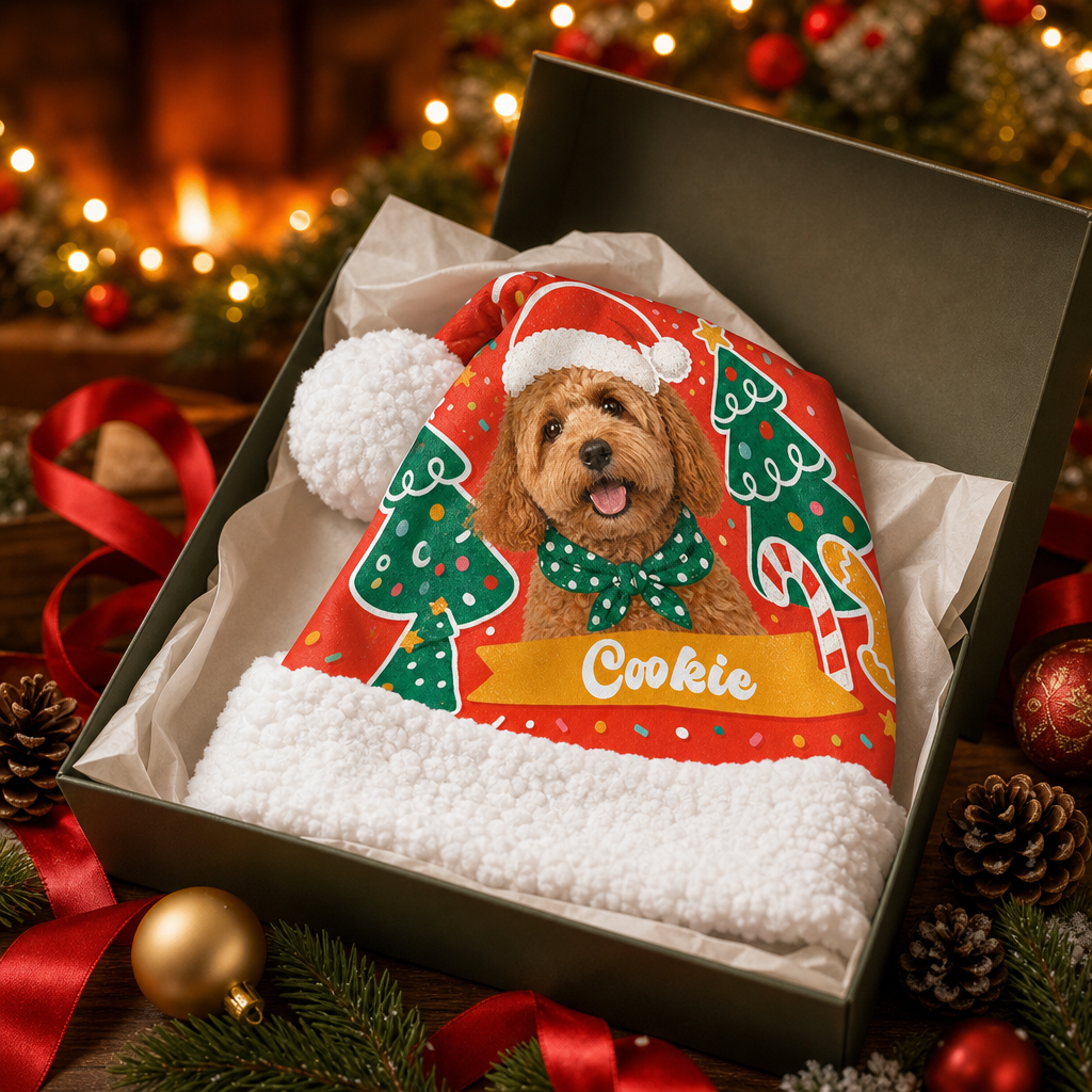 Personalized Pet Photo Candy Cane Christmas hat, view 6