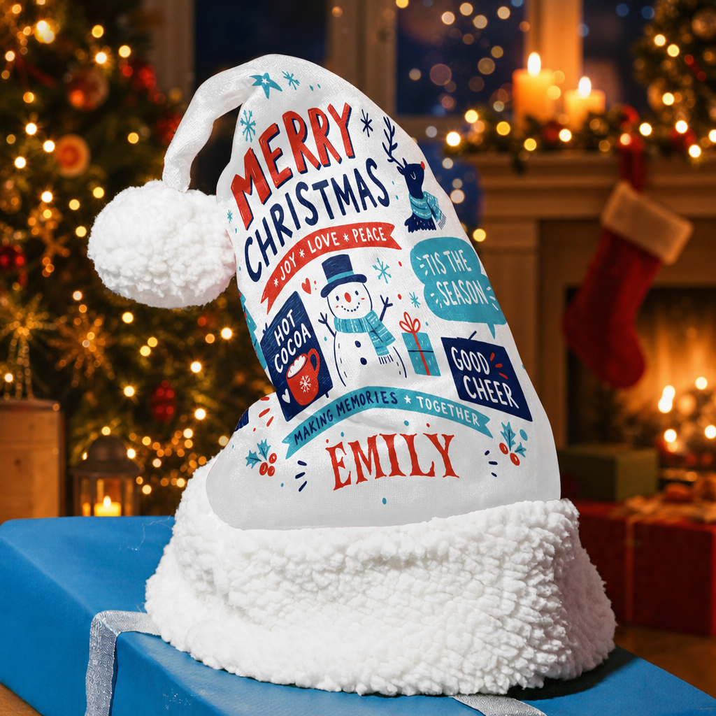 Personalized Snowman Good Cheer Badges Christmas hat, view 4