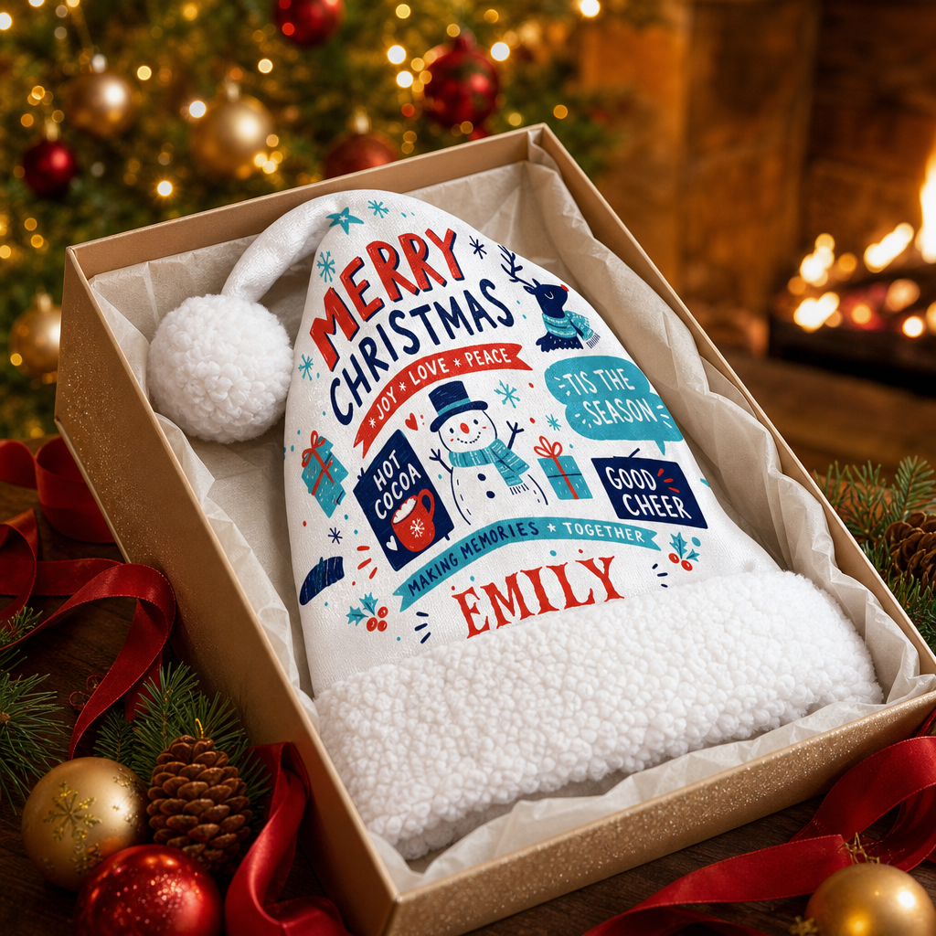 Personalized Snowman Good Cheer Badges Christmas hat, view 5