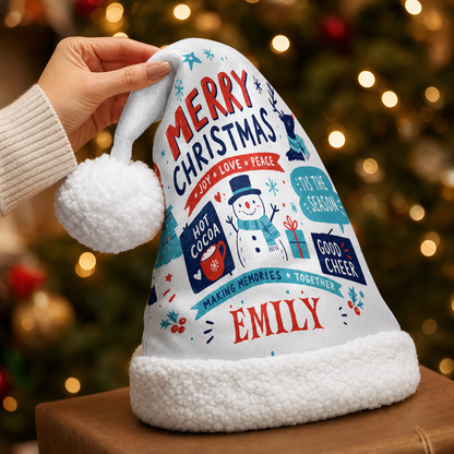 Personalized Snowman Good Cheer Badges Christmas hat, view 6