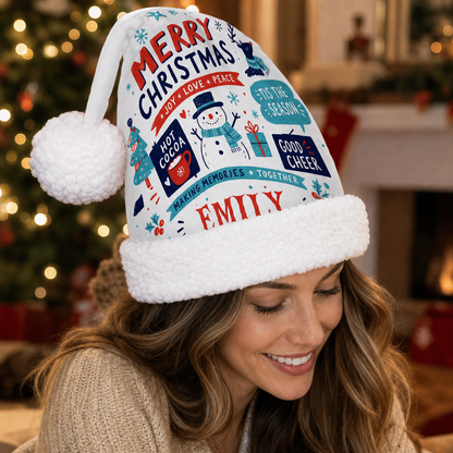 Personalized Snowman Good Cheer Badges Christmas hat, view 7