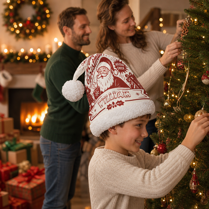 Personalized Vintage Santa Holiday Cheer Christmas hat, view 8