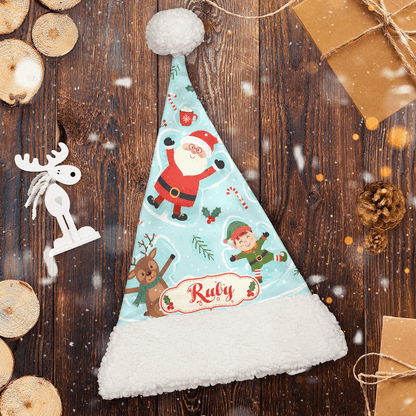 Personalized Santa Elf Reindeer Fun Christmas hat, view 2