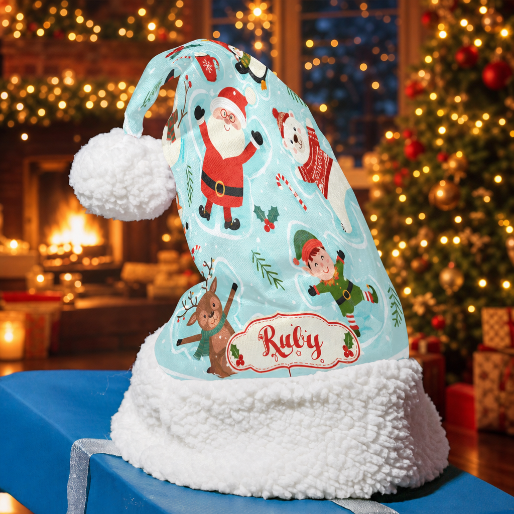 Personalized Santa Elf Reindeer Fun Christmas hat, view 4