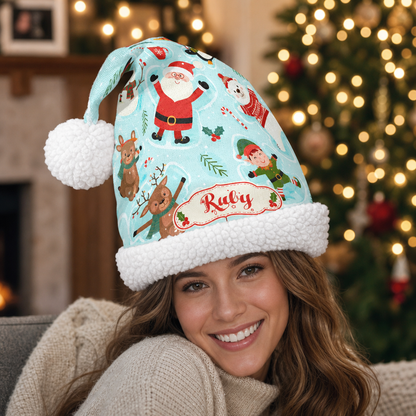 Personalized Santa Elf Reindeer Fun Christmas hat, view 7