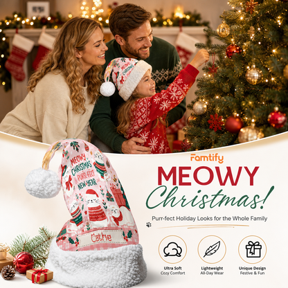 Personalized Meowy Christmas Cats Christmas hat, view 3