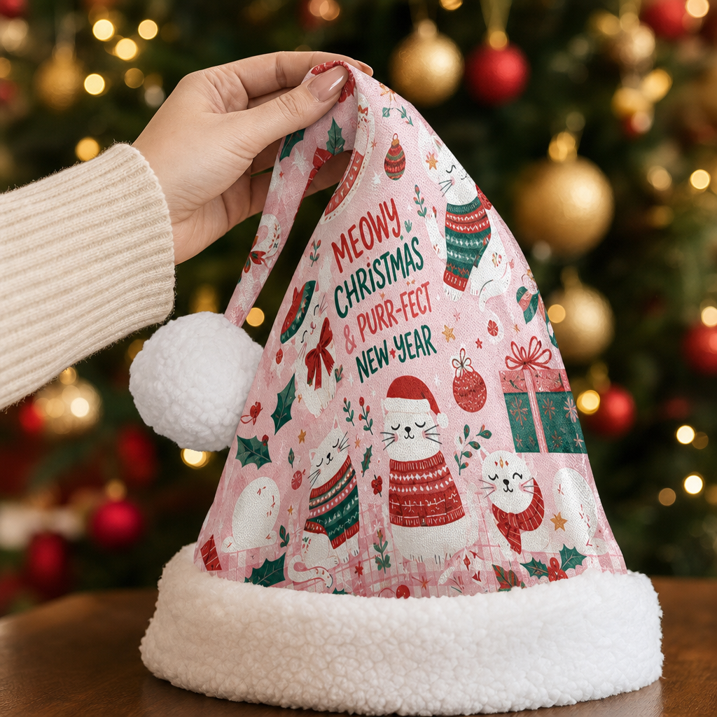 Personalized Meowy Christmas Cats Christmas hat, view 5