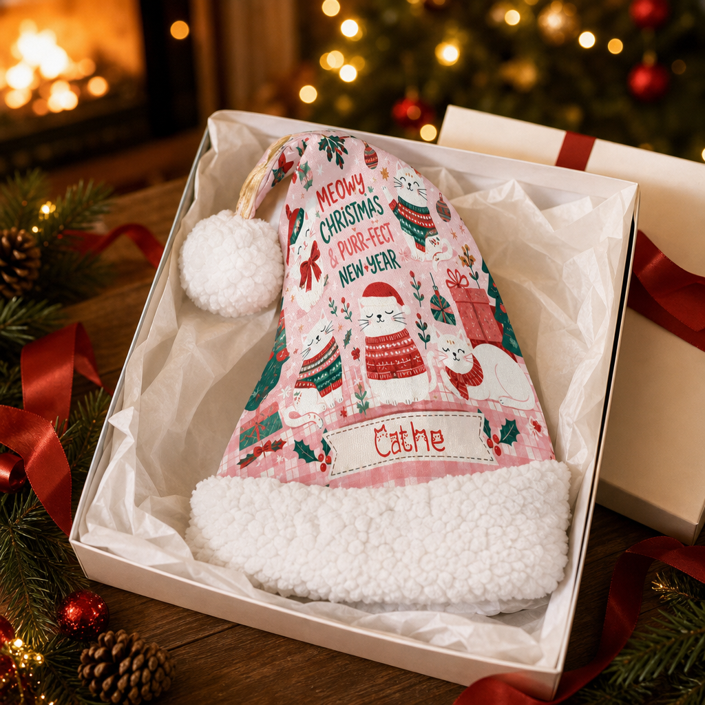 Personalized Meowy Christmas Cats Christmas hat, view 6