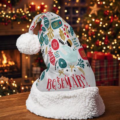 Personalized Joy Love Ornaments Christmas hat, view 3