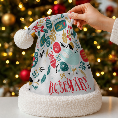 Personalized Joy Love Ornaments Christmas hat, view 4