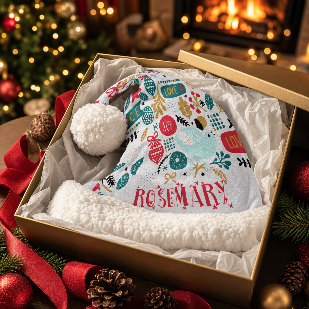 Personalized Joy Love Ornaments Christmas hat, view 5