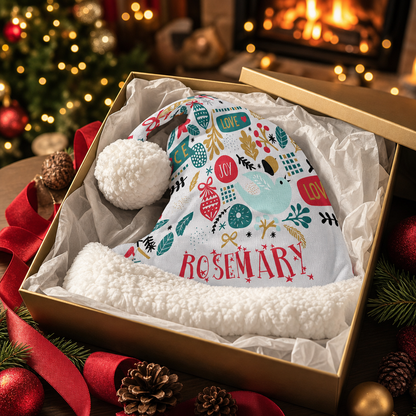 Personalized Joy Love Ornaments Christmas hat, view 5