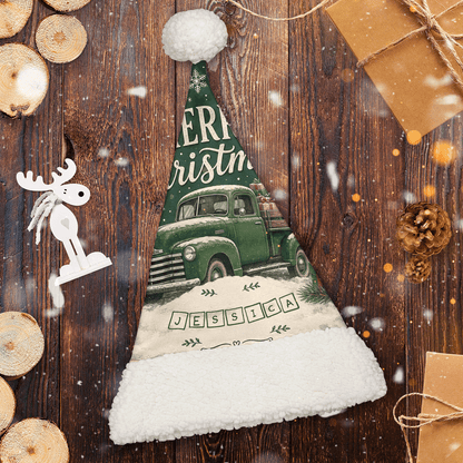 Personalized Vintage Christmas Truck Christmas hat, view 2