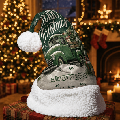 Personalized Vintage Christmas Truck Christmas hat, view 5