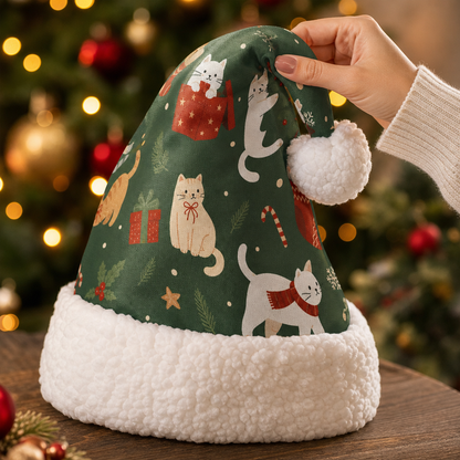 Personalized Christmas Cats Pattern Christmas hat, view 8