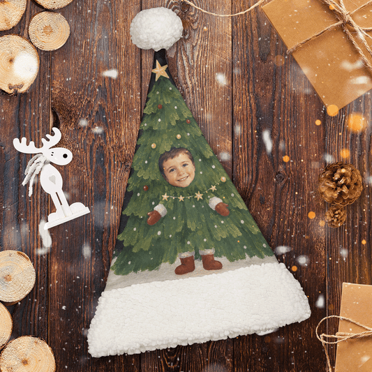 Personalized Photo Face Christmas Tree Costume Christmas hat, view 2