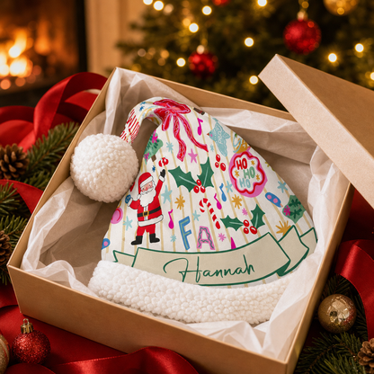 Personalized Fa La La Candy Cane Christmas hat, view 4