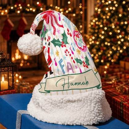 Personalized Fa La La Candy Cane Christmas hat, view 5