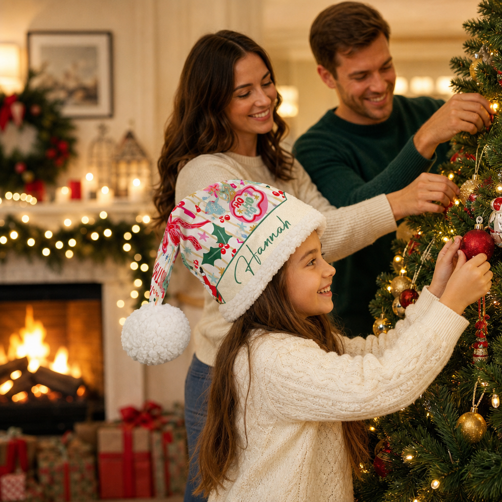 Personalized Fa La La Candy Cane Christmas hat, view 6