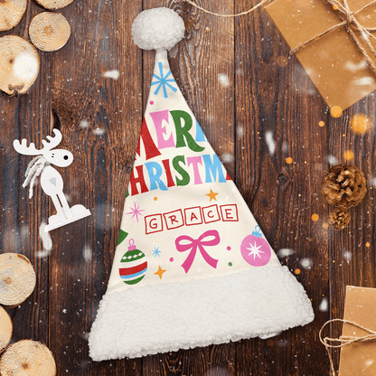 Personalized Merry Christmas Ornament Bow Christmas hat, view 2