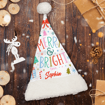 Personalized Merry and Bright Love Christmas hat, view 2