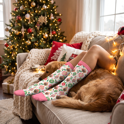 Personalized Dog Photo Christmas Ornament Socks, view 6