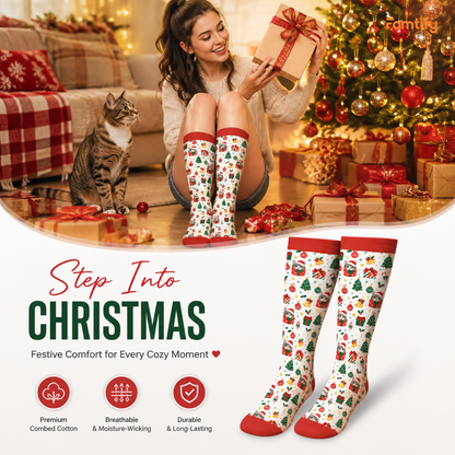 Personalized Cat Photo Gift Box Christmas Socks, view 3