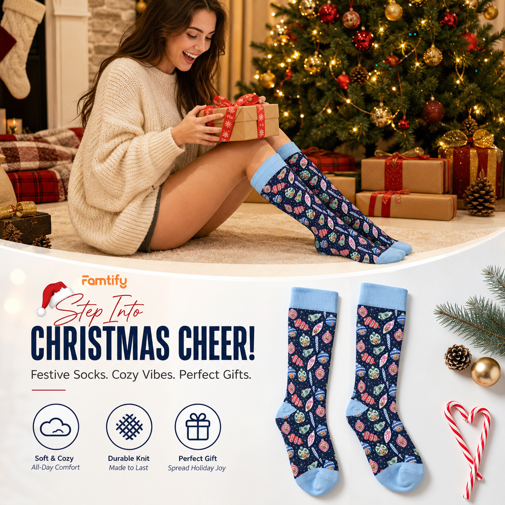 Personalized Face Photo Christmas Ornament Socks, view 2