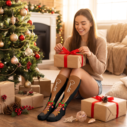 Personalized Reindeer Legs Christmas Socks, view 7