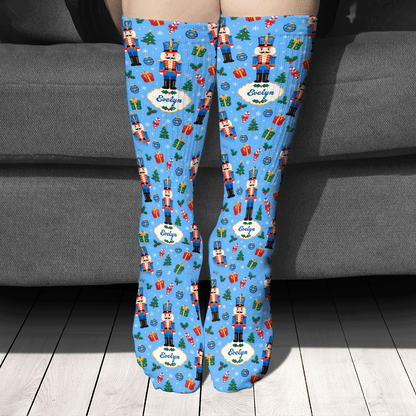 Personalized Nutcracker Christmas Pattern Socks, view 2