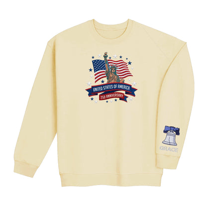USA 250 Years 1776–2026 – Personalized Embroidered Patriotic Sweatshirt