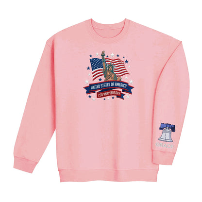 USA 250 Years 1776–2026 – Personalized Embroidered Patriotic Sweatshirt