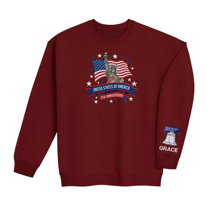 USA 250 Years 1776–2026 – Personalized Embroidered Patriotic Sweatshirt
