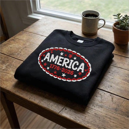 American Semiquincentennial 250 Sweatshirt – Embroidered Independence Day Apparel