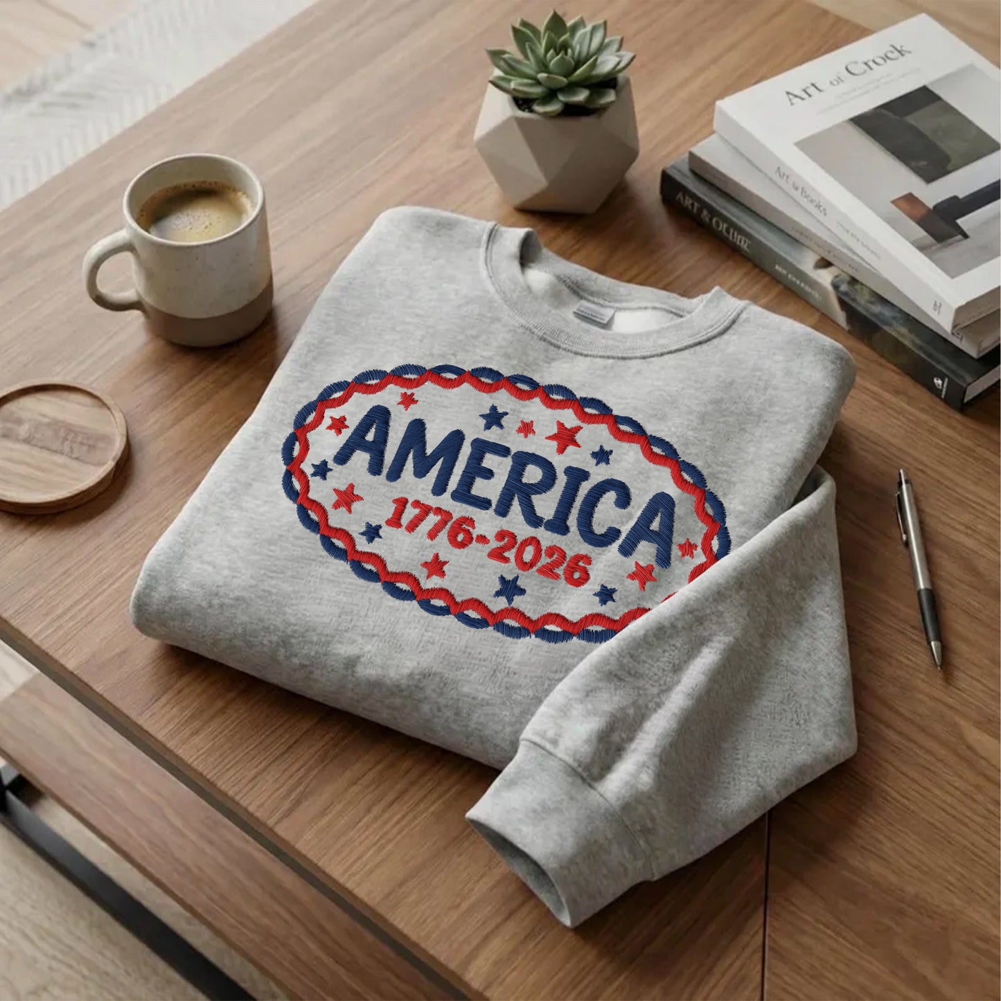 American Semiquincentennial 250 Sweatshirt – Embroidered Independence Day Apparel