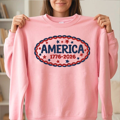 American Semiquincentennial 250 Sweatshirt – Embroidered Independence Day Apparel