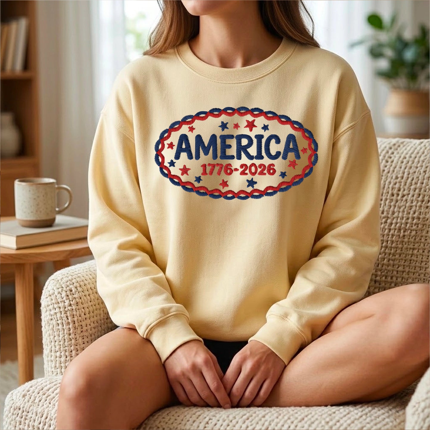 American Semiquincentennial 250 Sweatshirt – Embroidered Independence Day Apparel