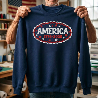 American Semiquincentennial 250 Sweatshirt – Embroidered Independence Day Apparel