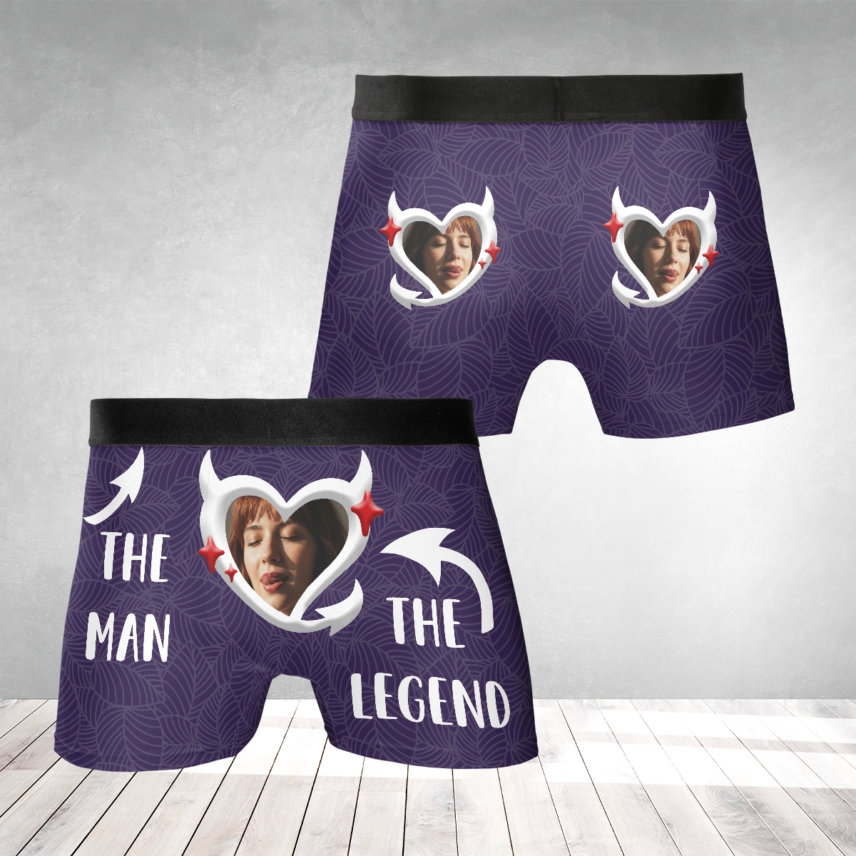 The Man. The Myth. The Legend. – Funny Confidence Boost Gift for Him – Personalized Photo Men’s Boxer Briefs