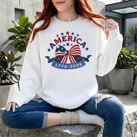Embroidered America 250 Sweatshirt - Freedom Pullover