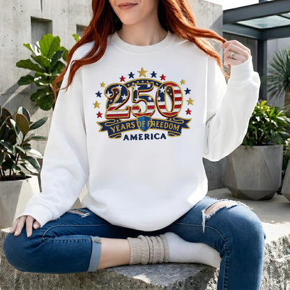 America 250th Anniversary – Patriotic USA Embroidery Sweatshirt Design