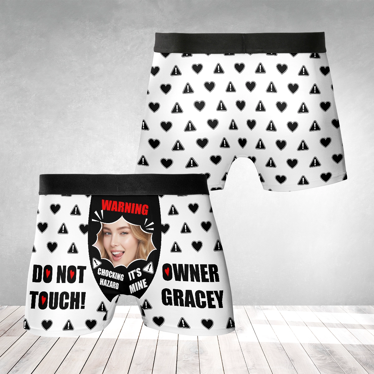 Choking Hazard – Cheeky Funny Gift for Husband or Boyfriend – Personalized Photo Men’s Boxer Briefs