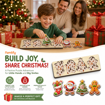 Personalized cookie Santa and photo tree wooden puzzle board view 4